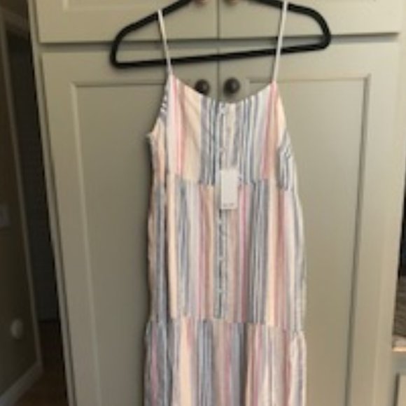 NWT Splendid Striped Linen Blend Tiered Maxi Dress - Picture 9 of 9
